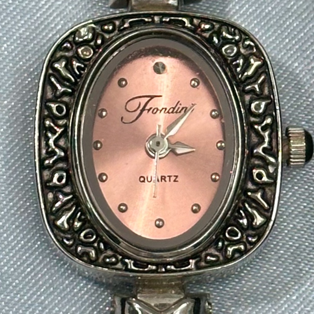 QUARTZ FONDINI Stainless Steel back Swiss Parts Pink Silver Watch - Picture 2 of 11